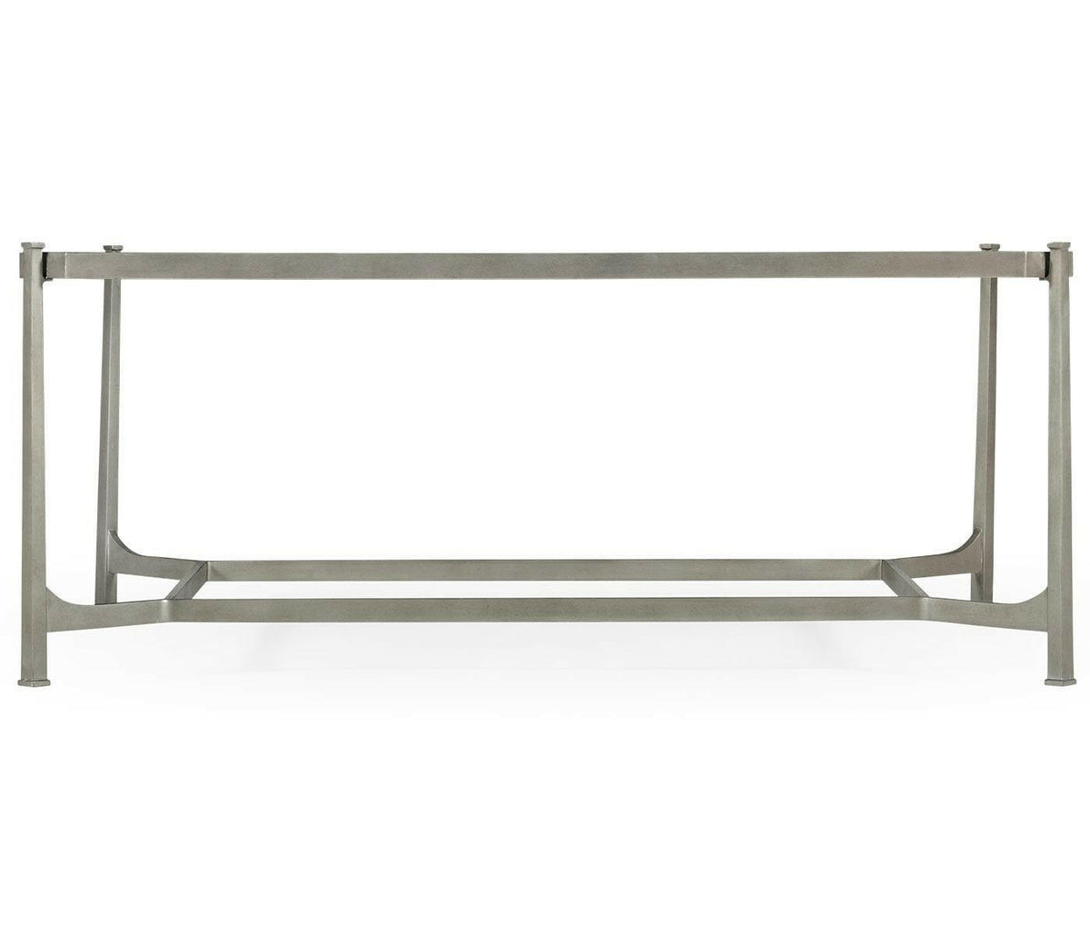 Jonathan Charles Coffee Table Contemporary with Glass Top - Silver.