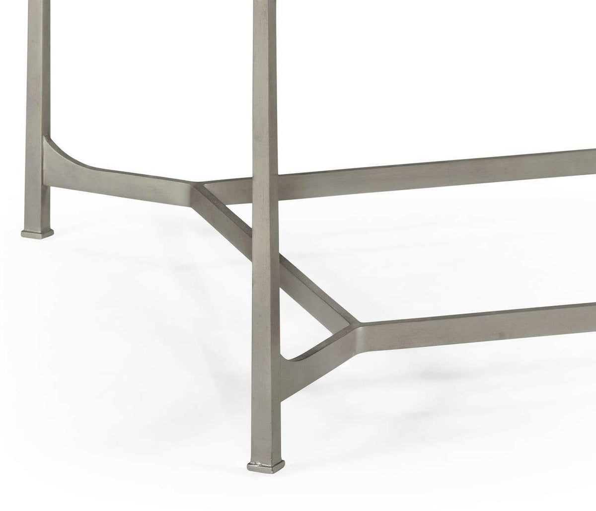 Jonathan Charles Coffee Table Contemporary with Glass Top - Silver.