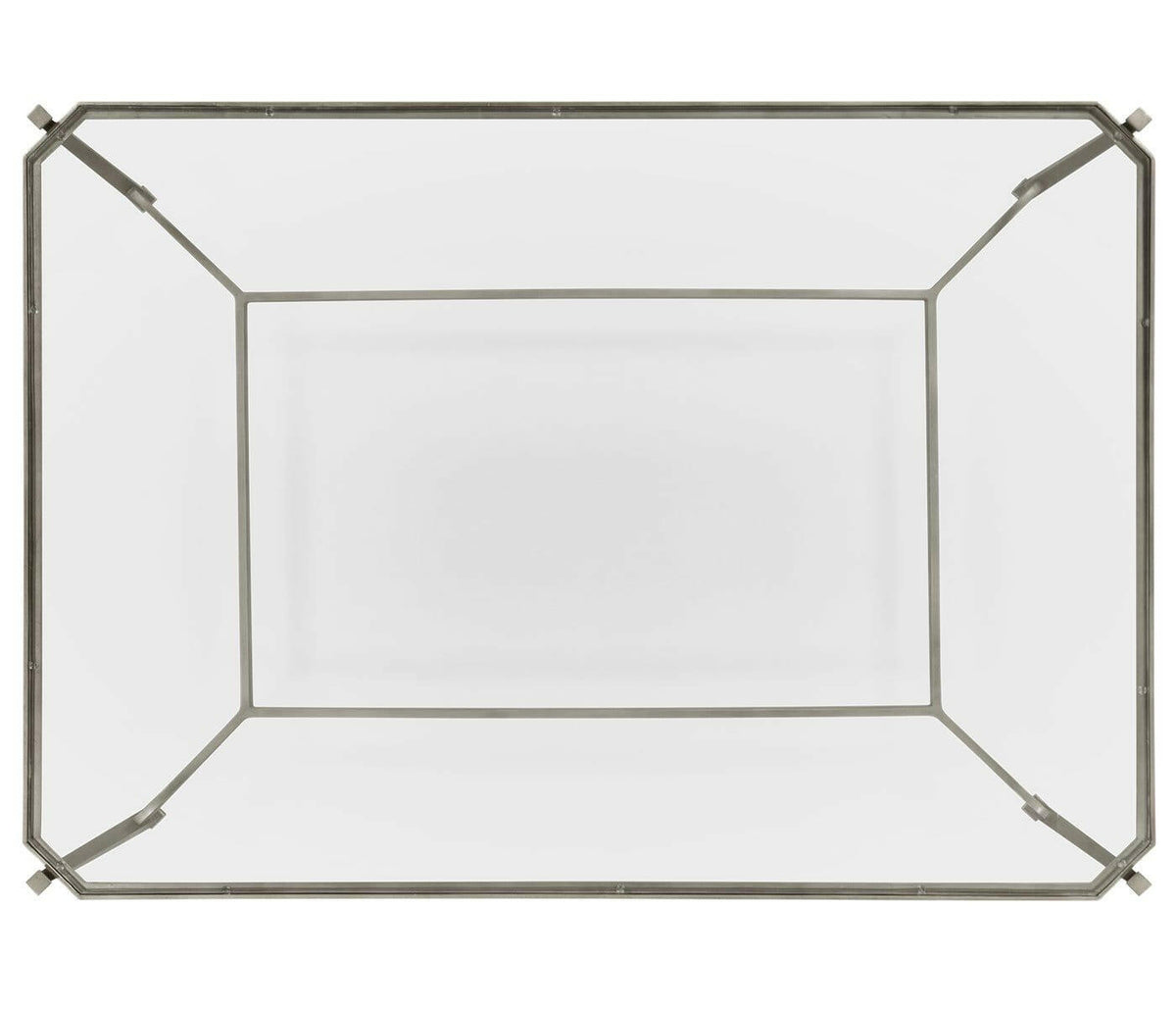 Jonathan Charles Coffee Table Contemporary with Glass Top - Silver.