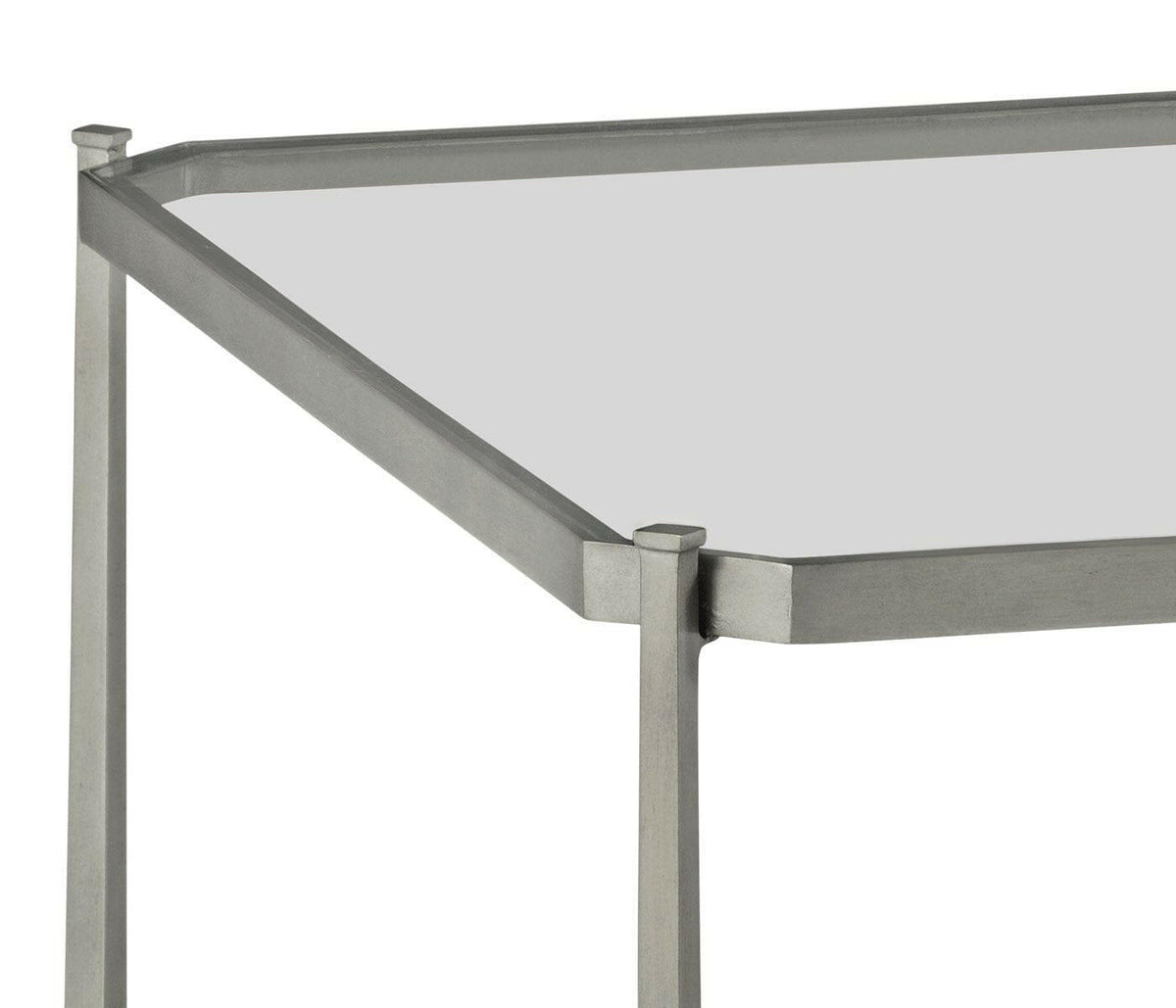 Jonathan Charles Coffee Table Contemporary with Glass Top - Silver.