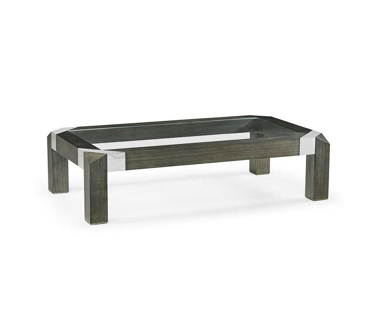 Jonathan Charles Coffee Table Grey Walnut with Glass Top.