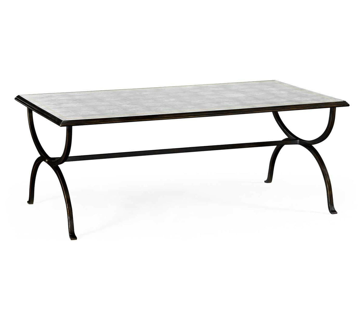 Jonathan Charles Coffee Table Hourglass in Eglomise - Bronze.