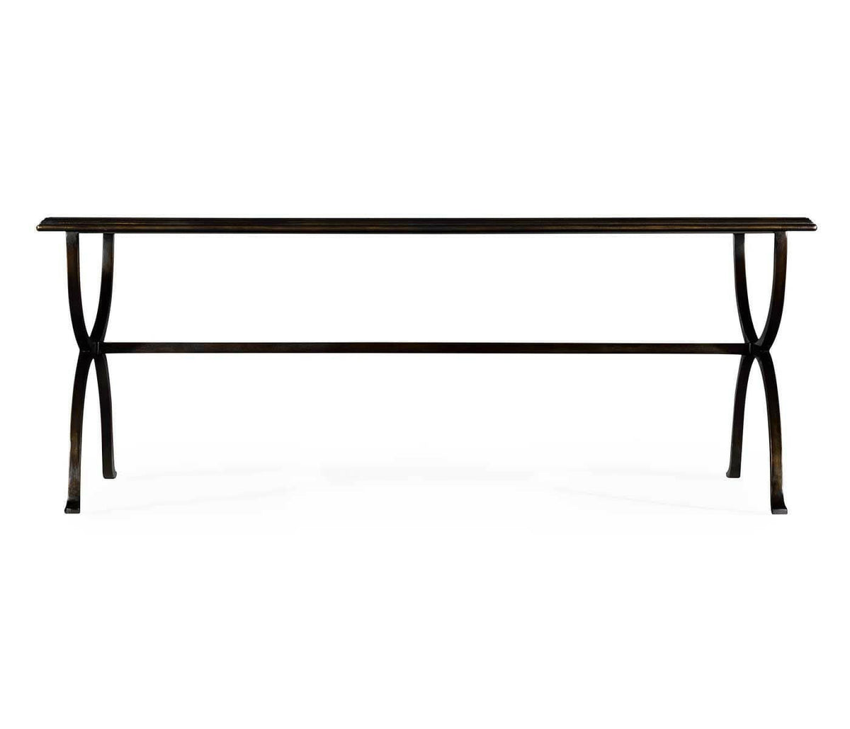 Jonathan Charles Coffee Table Hourglass in Eglomise - Bronze.