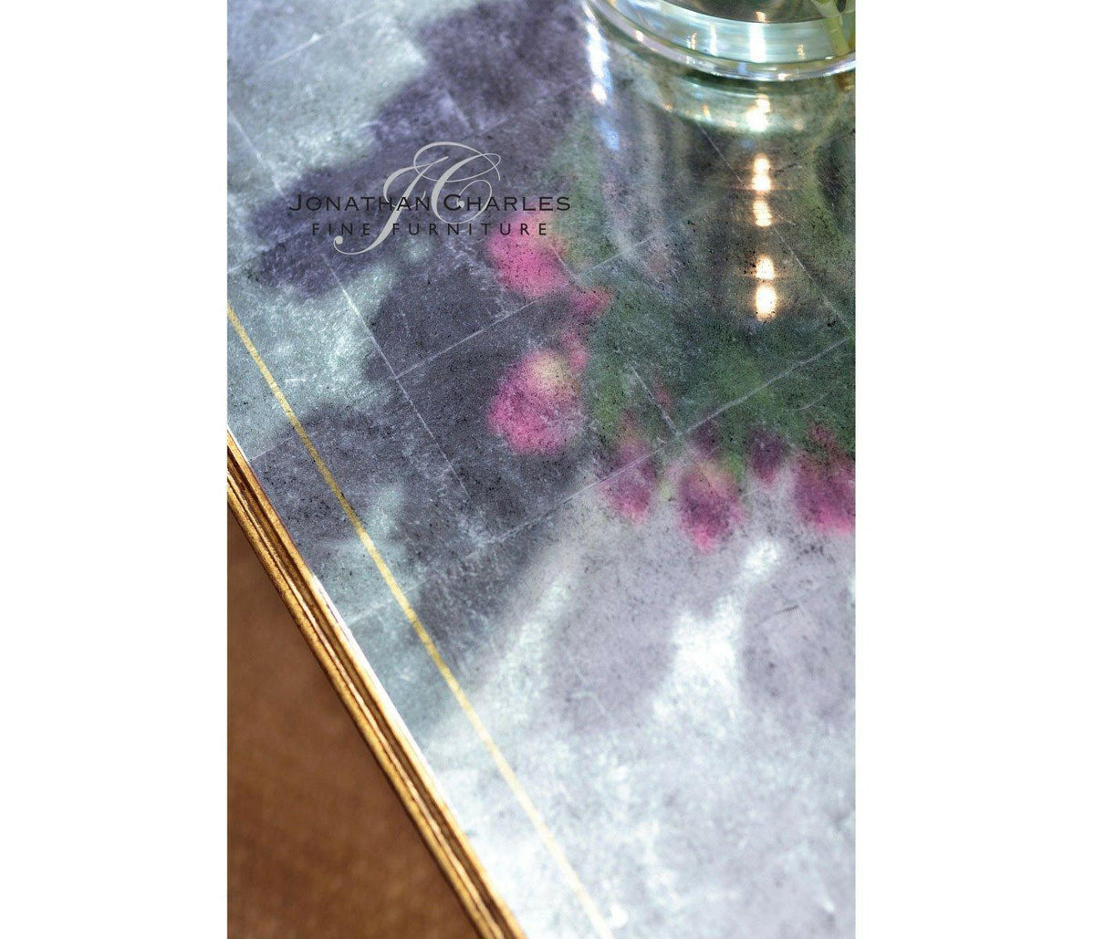 Jonathan Charles Coffee Table Hourglass in Eglomise - Gilded.