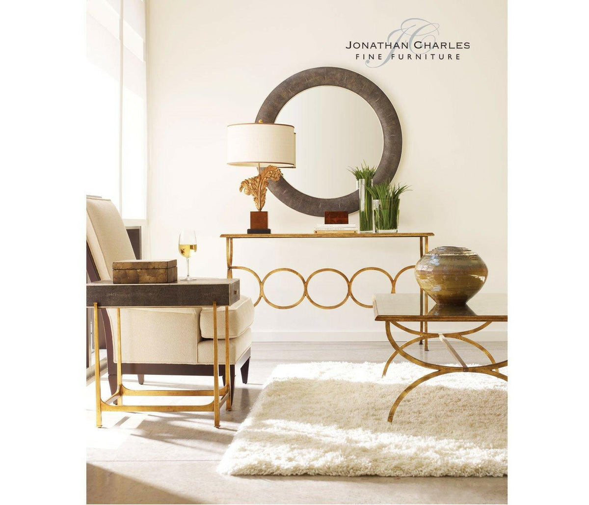 Jonathan Charles Coffee Table Hourglass in Eglomise - Gilded.