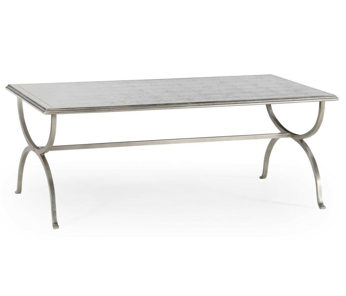 Jonathan Charles Coffee Table Hourglass in Eglomise - Silver.