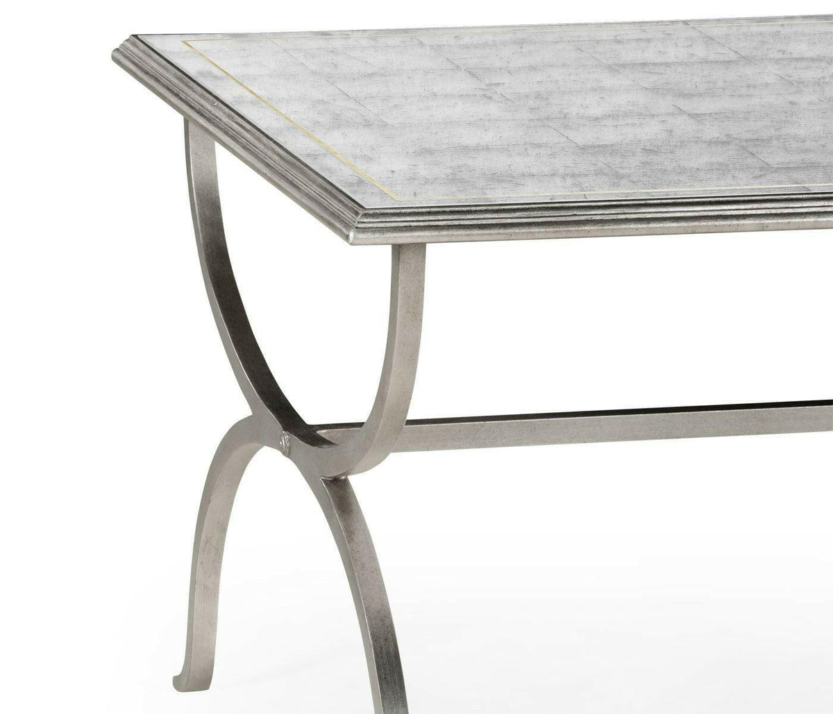 Jonathan Charles Coffee Table Hourglass in Eglomise - Silver.