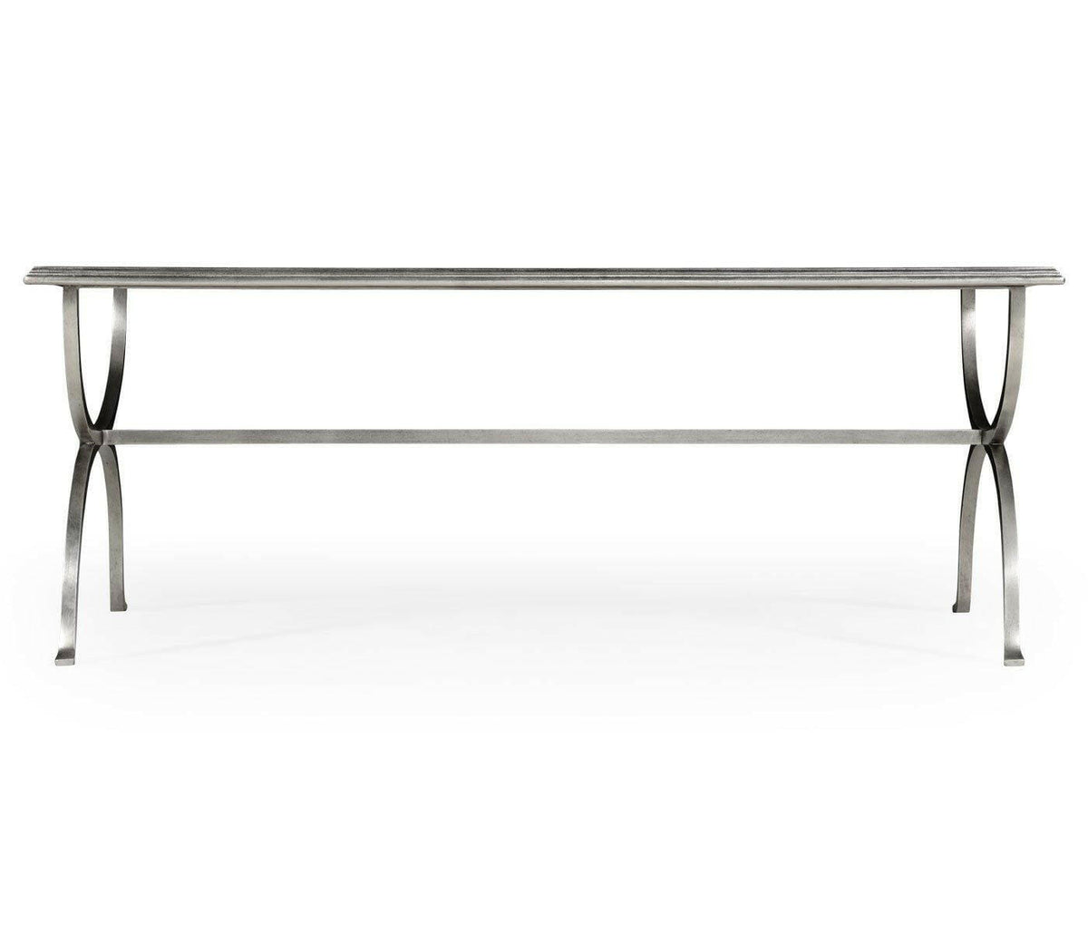 Jonathan Charles Coffee Table Hourglass in Eglomise - Silver.