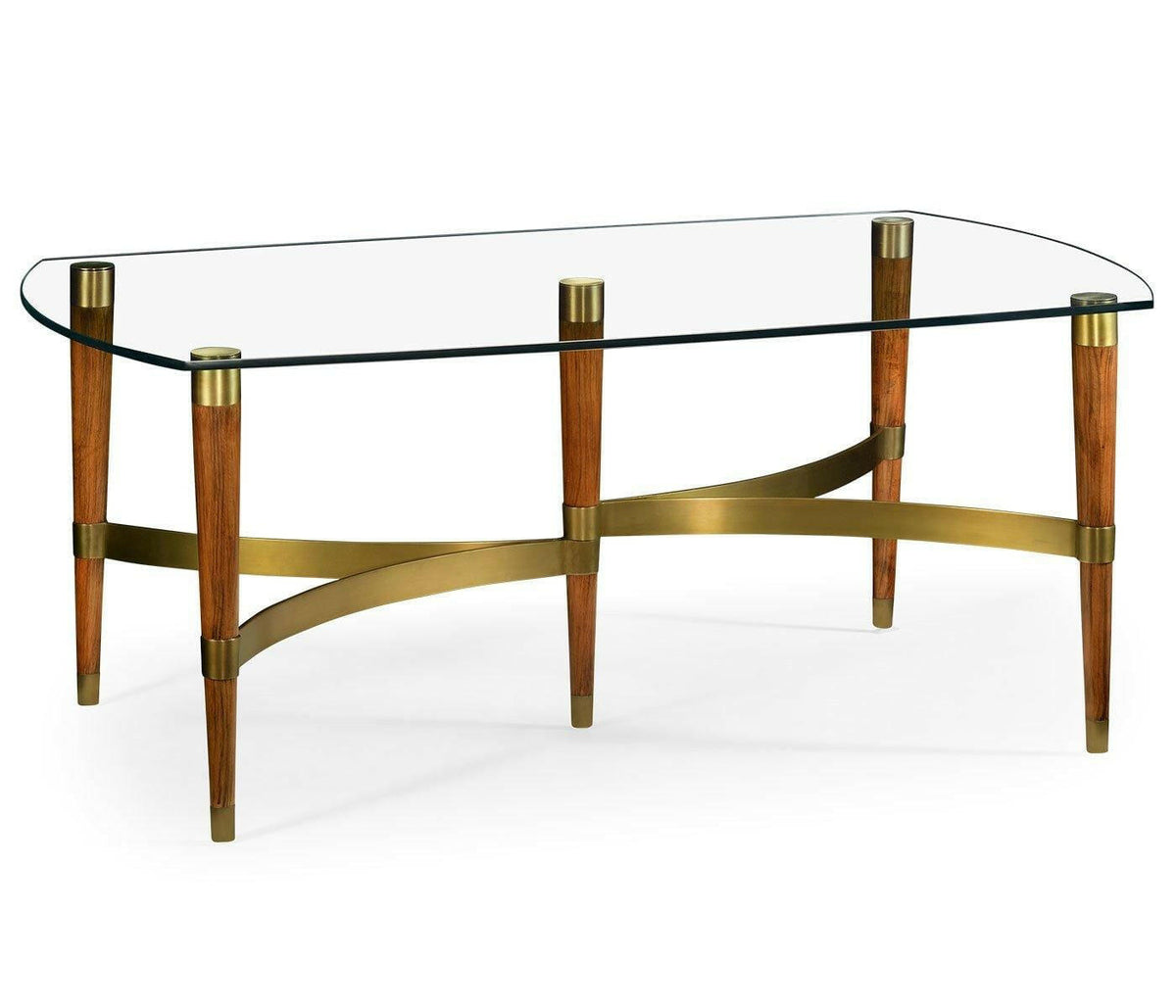Jonathan Charles Coffee Table with Glass Top Italian 1950s.
