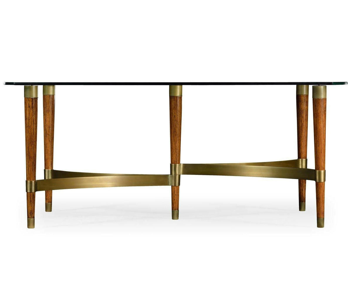 Jonathan Charles Coffee Table with Glass Top Italian 1950s.
