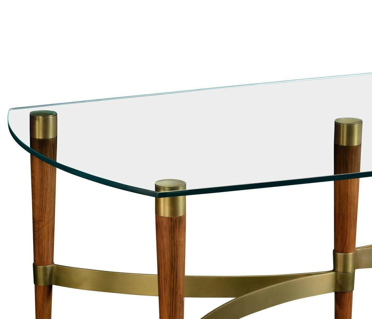 Jonathan Charles Coffee Table with Glass Top Italian 1950s.