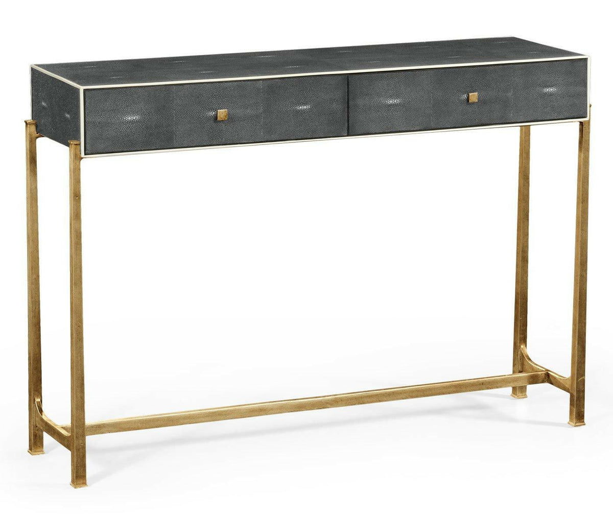 Jonathan Charles Console Table 1930s in Anthracite Shagreen - Gilded.