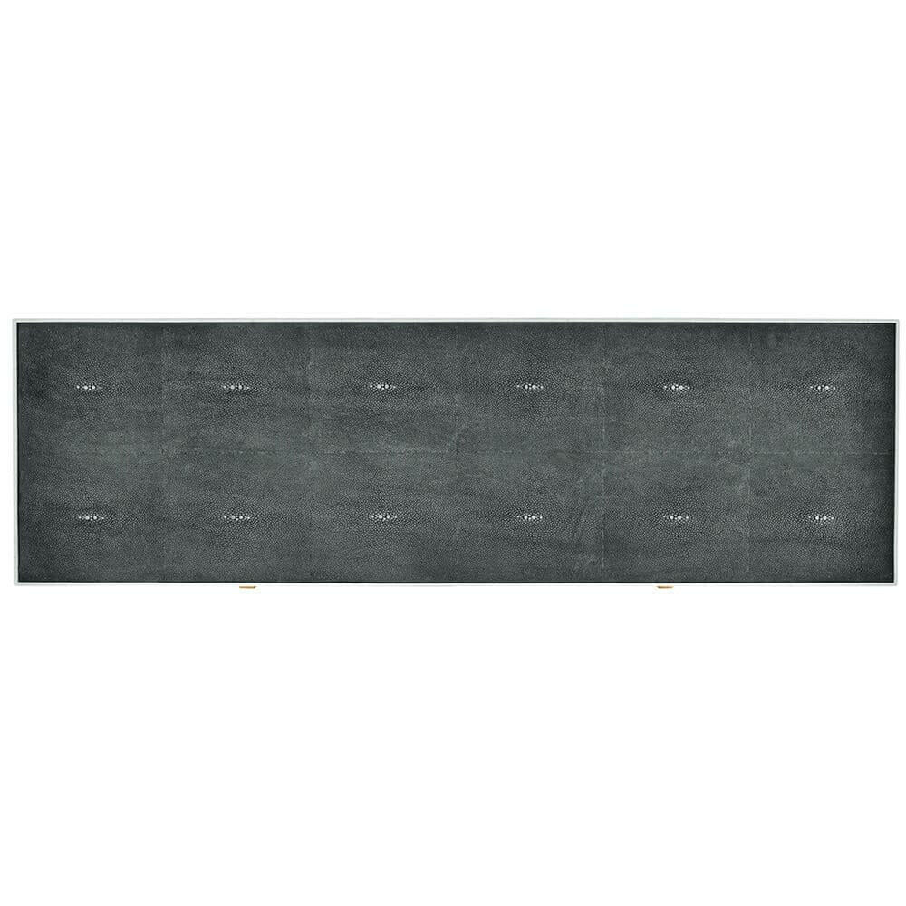 Jonathan Charles Console Table 1930s in Anthracite Shagreen - Gilded.