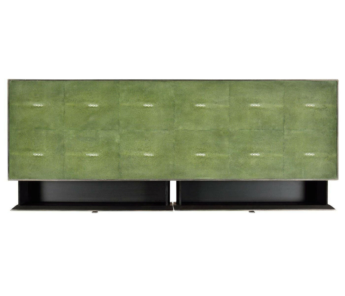 Jonathan Charles Console Table 1930s in Green Shagreen - Silver.
