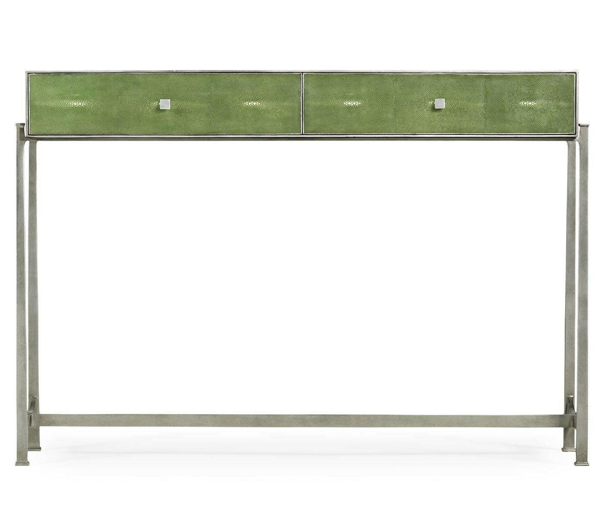 Jonathan Charles Console Table 1930s in Green Shagreen - Silver.
