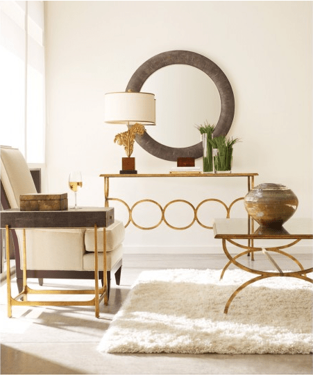 Jonathan Charles Console Table Circles - Gilded.