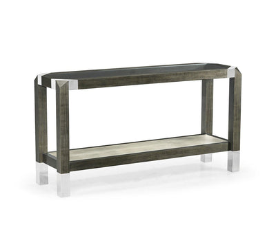 Jonathan Charles Living Jonathan Charles Console Table Grey Walnut with Glass Top House of Isabella UK