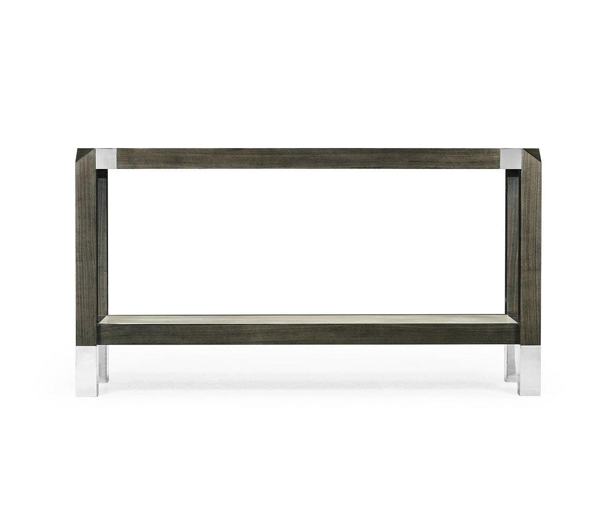 Jonathan Charles Console Table Grey Walnut with Glass Top.