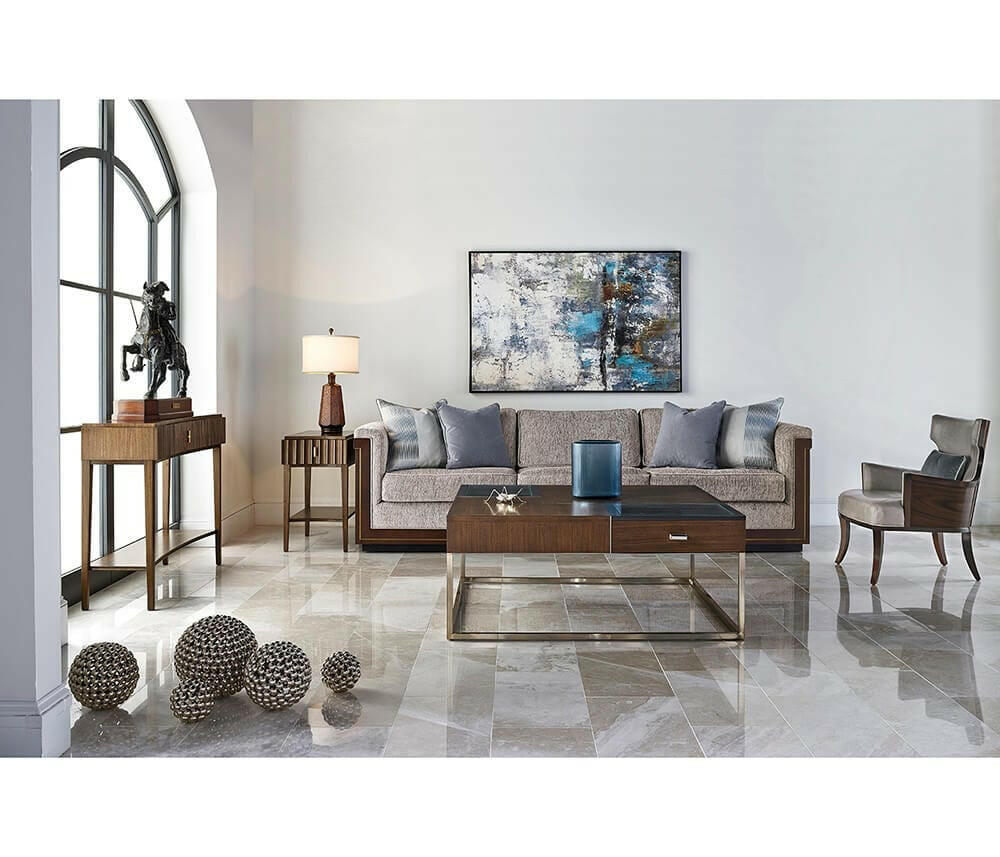 Jonathan Charles Console Table with Drawer Reeded.