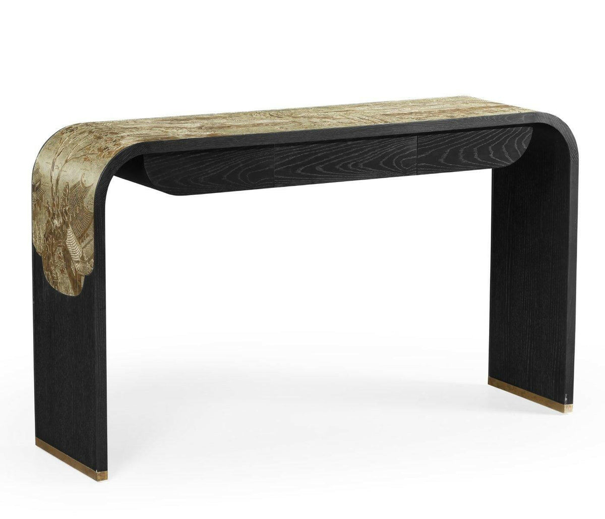 Jonathan Charles Curved Console Table Chinoiserie Style.