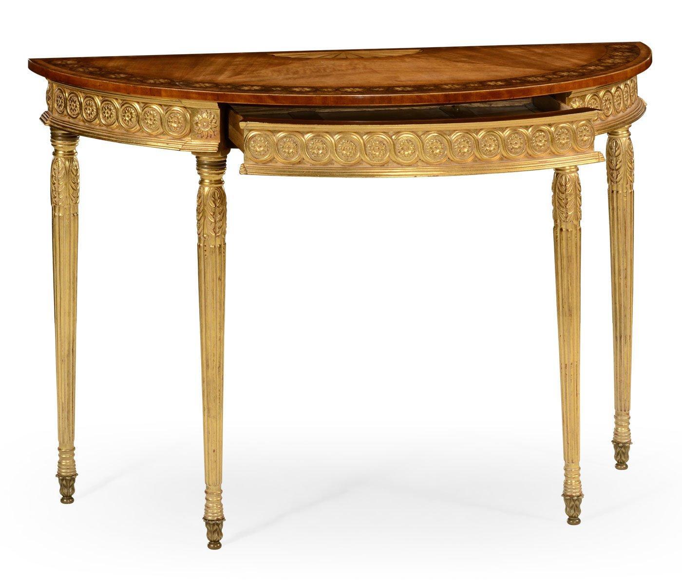 Jonathan Charles Living Jonathan Charles Demilune Console Table Adam Style Gilded House of Isabella UK