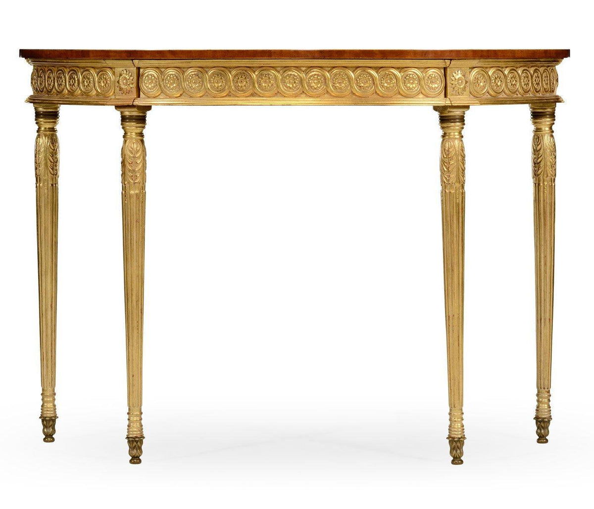Jonathan Charles Demilune Console Table Adam Style Gilded.