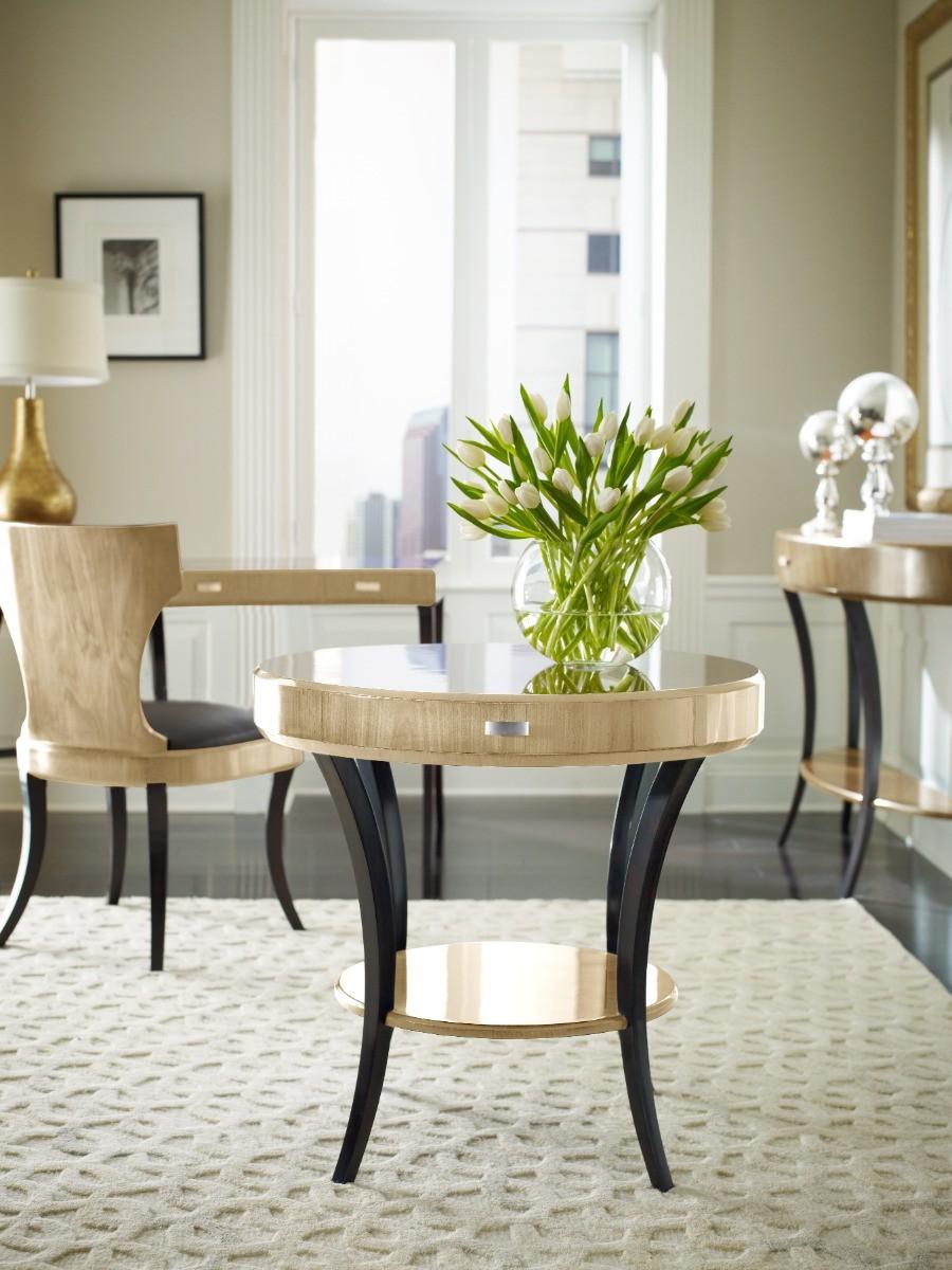 Jonathan Charles Demilune Console Table Art Deco Large.