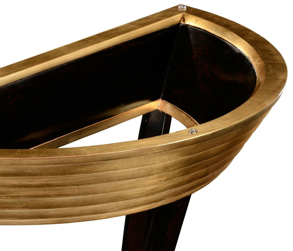 Jonathan Charles Demilune Console Table Modernist Stepped.