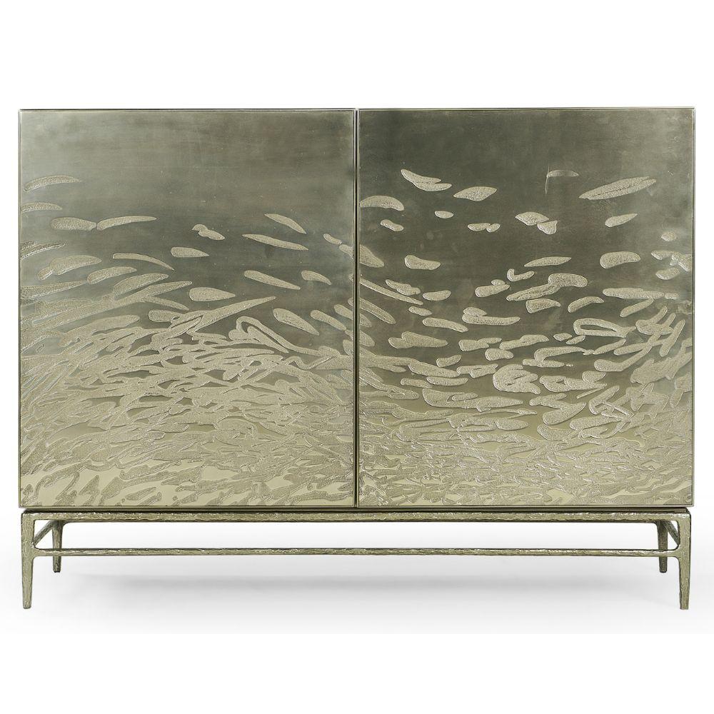 Jonathan Charles Diel Acid Etched 2 Door Cabinet.