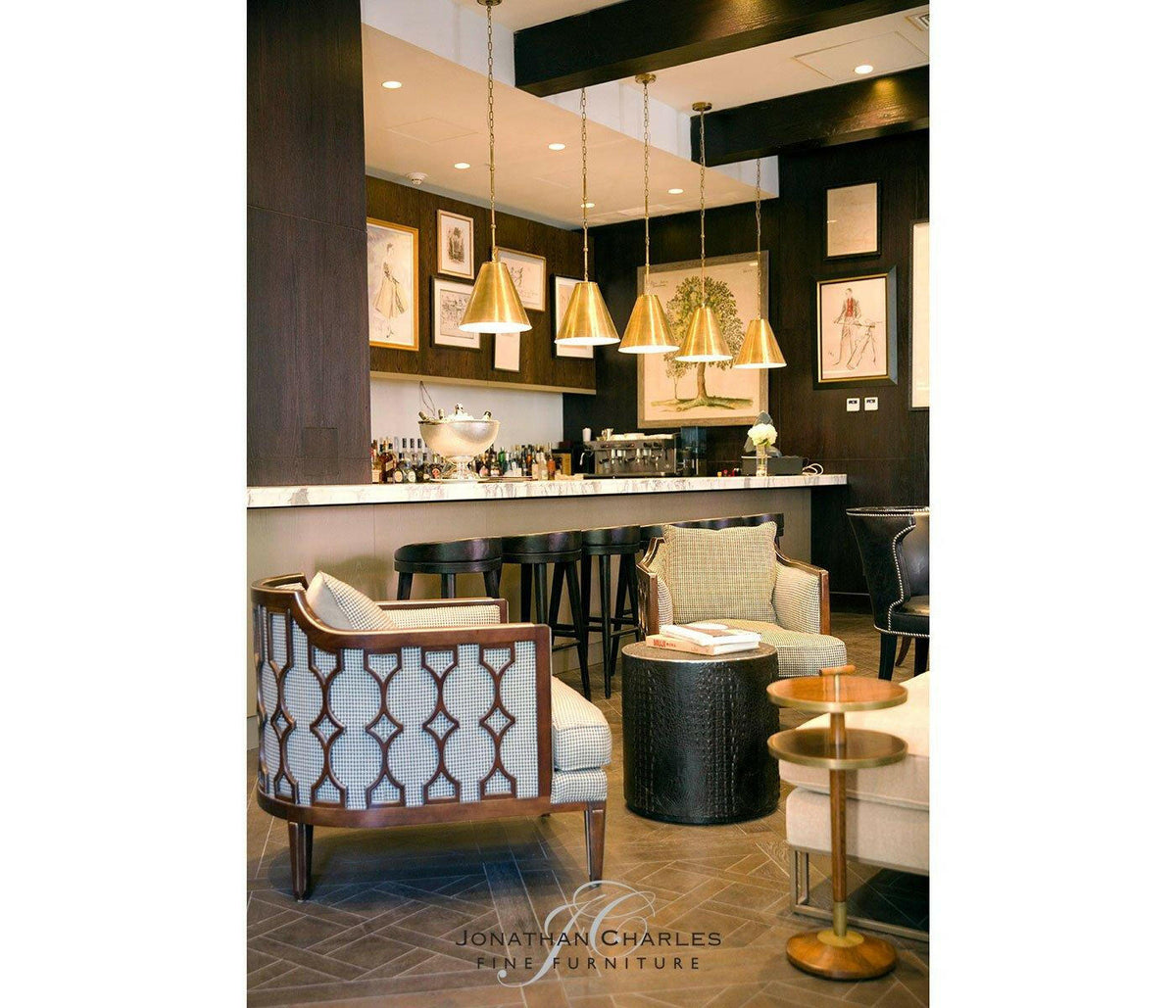 Jonathan Charles Drinks Table Italian 1950s.