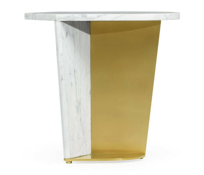 Jonathan Charles Living Jonathan Charles End Table in White Calcutta Marble - Medium House of Isabella UK