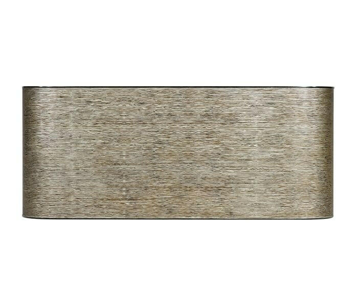 Jonathan Charles Etched Brass Curved Coffee Table.