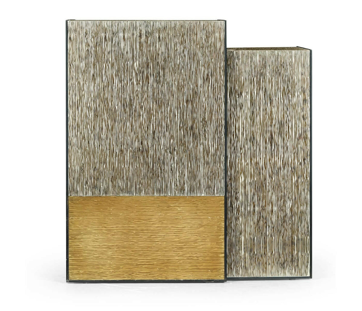 Jonathan Charles Etched Brass Nesting Side Tables.