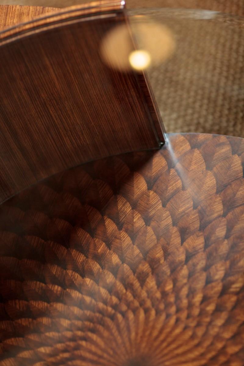 Jonathan Charles Feather Inlay Coffee Table.