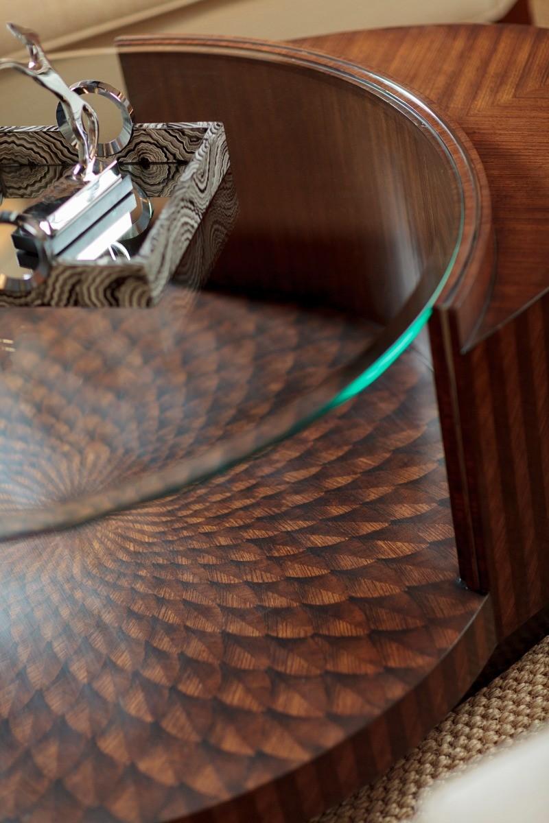Jonathan Charles Feather Inlay Coffee Table.