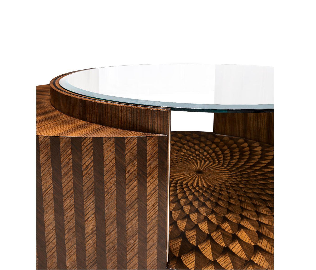 Jonathan Charles Feather Inlay Coffee Table.