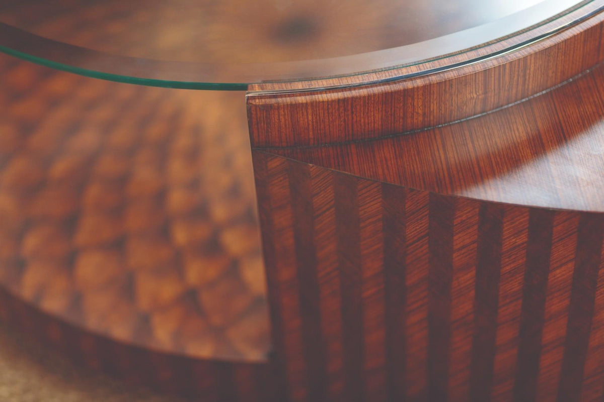 Jonathan Charles Feather Inlay Coffee Table.