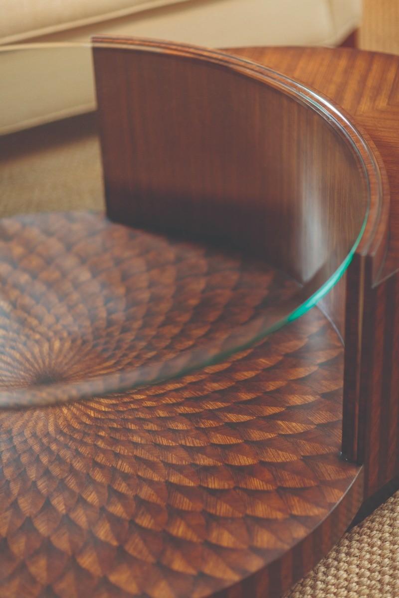 Jonathan Charles Feather Inlay Coffee Table.