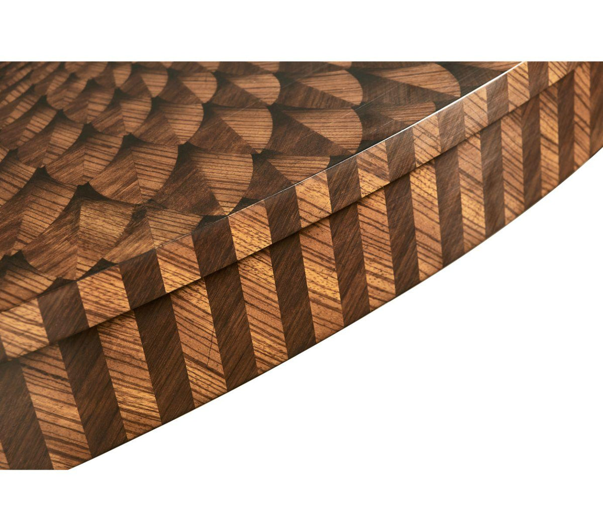 Jonathan Charles Feather Inlay Hand Carved Console Table.