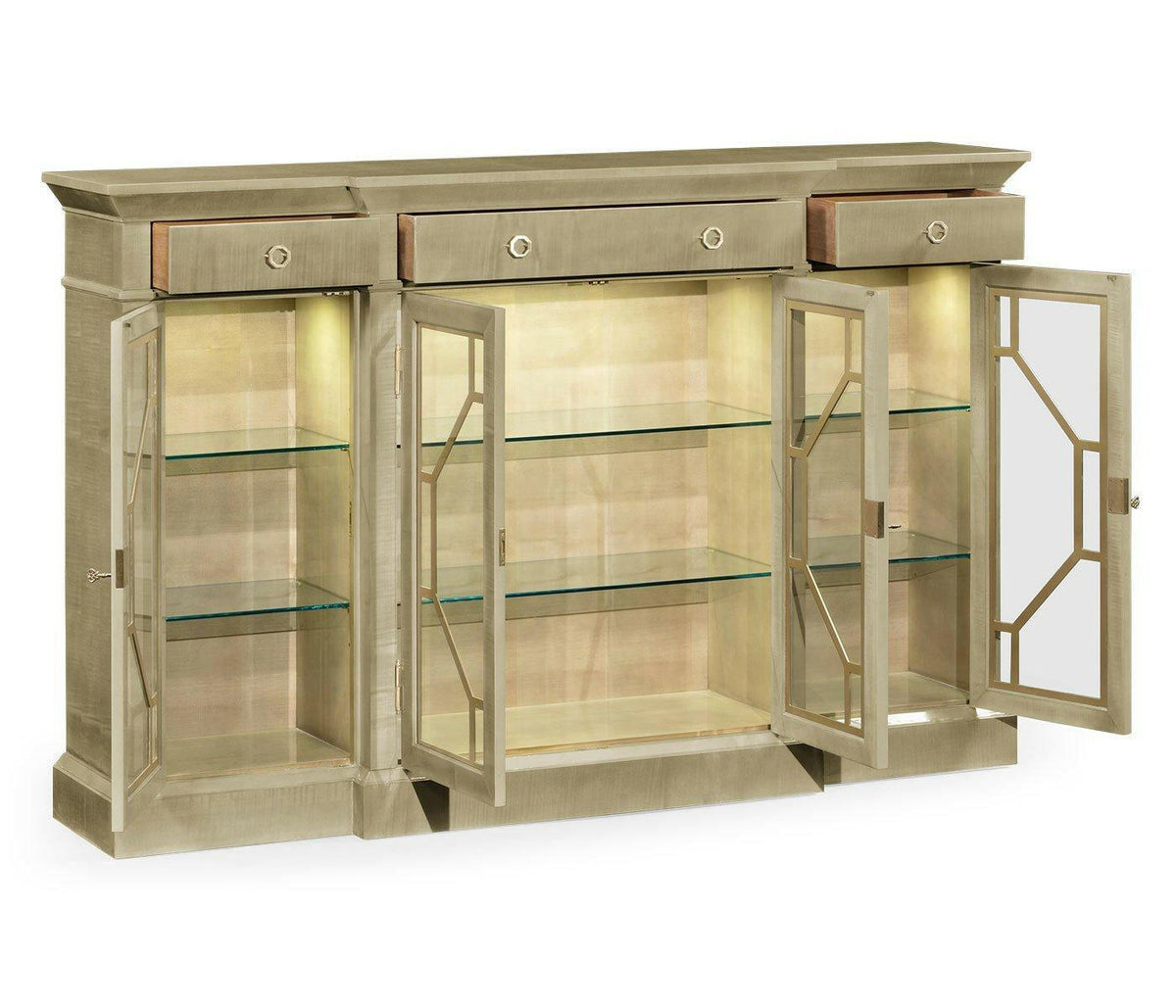 Jonathan Charles Four-door Display Cabinet Art Deco.
