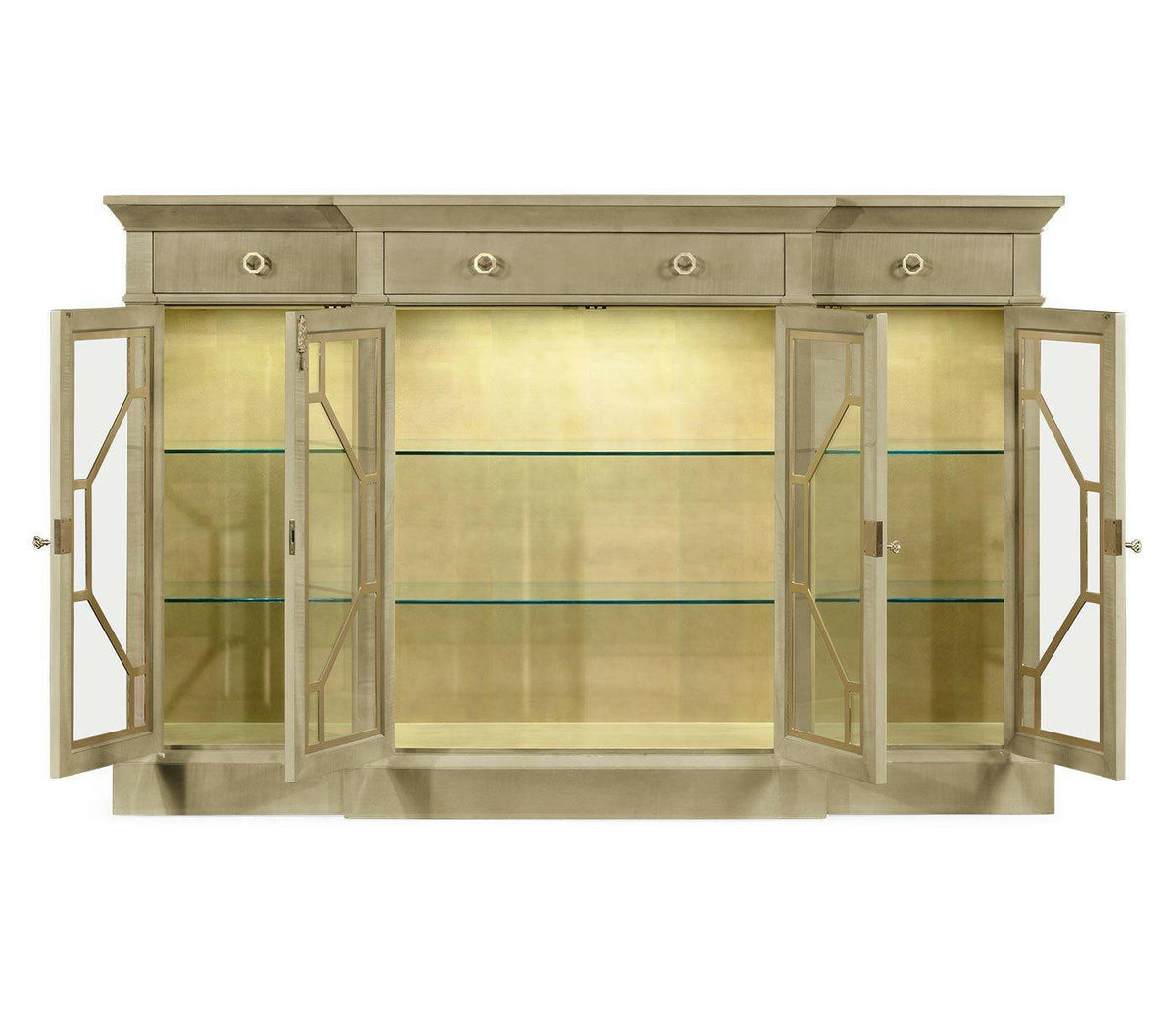 Jonathan Charles Four-door Display Cabinet Art Deco.