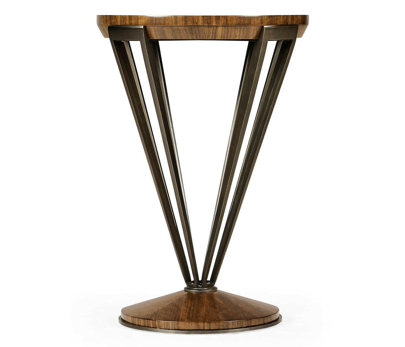 Jonathan Charles Living Jonathan Charles Garonne Brass & Walnut Drinks Table House of Isabella UK