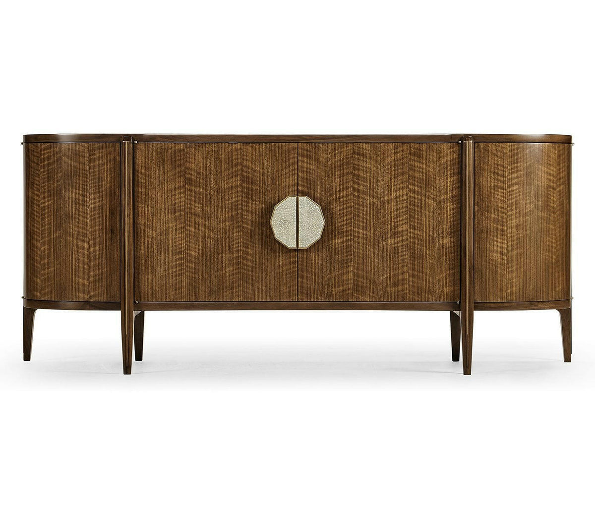 Jonathan Charles Garonne Walnut Curved Sideboard.