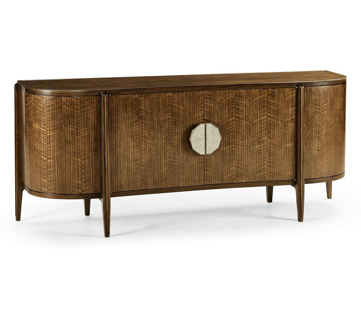 Jonathan Charles Garonne Walnut Curved Sideboard.