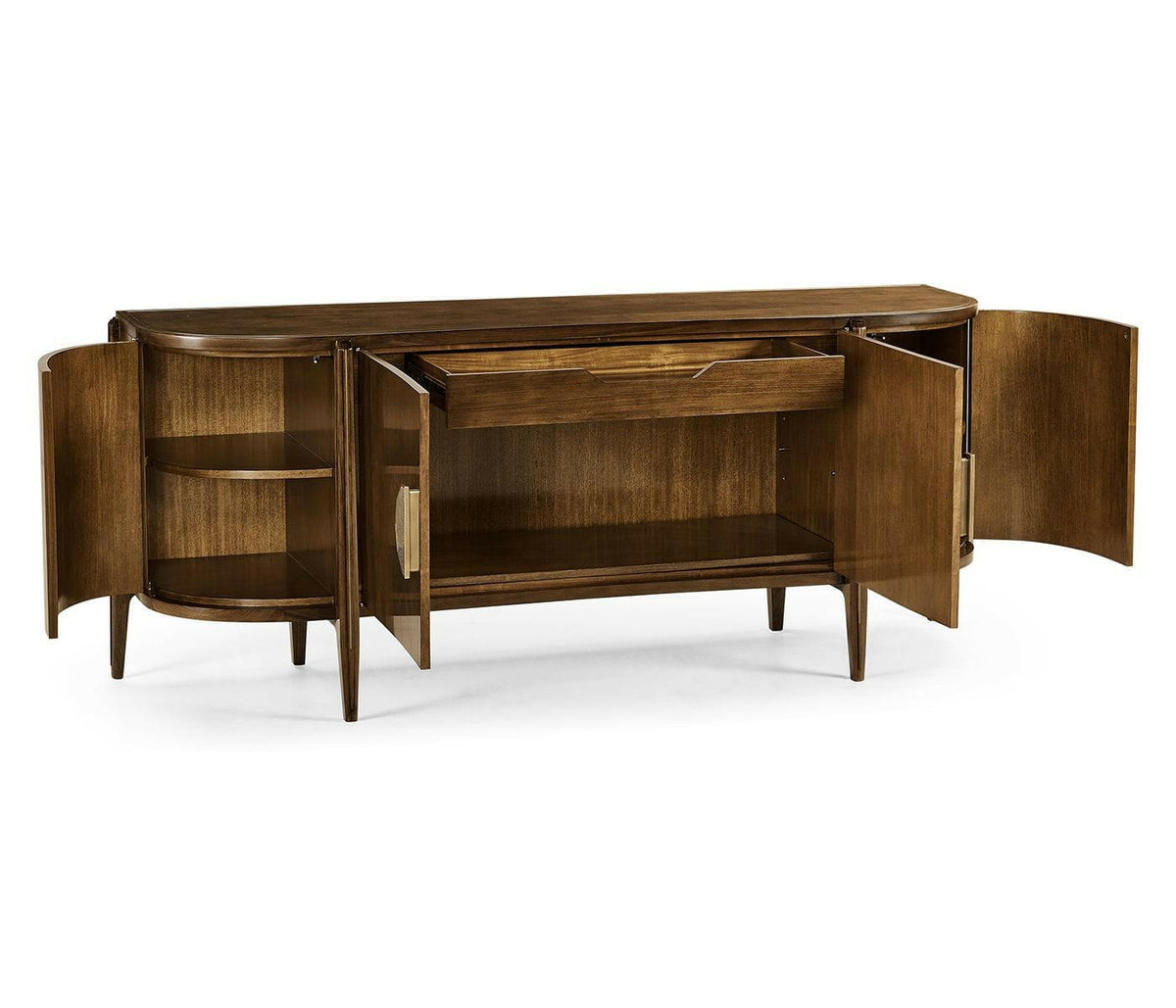 Jonathan Charles Garonne Walnut Curved Sideboard.