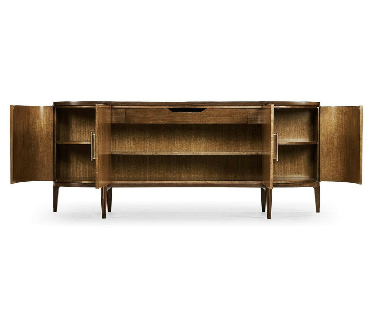 Jonathan Charles Garonne Walnut Curved Sideboard.
