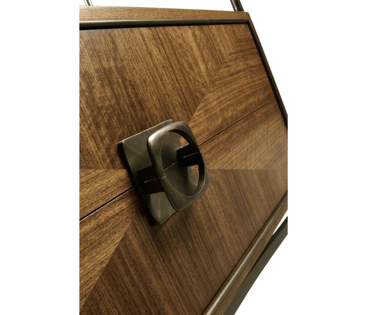 Jonathan Charles Garonne Walnut Open Shelving Unit.