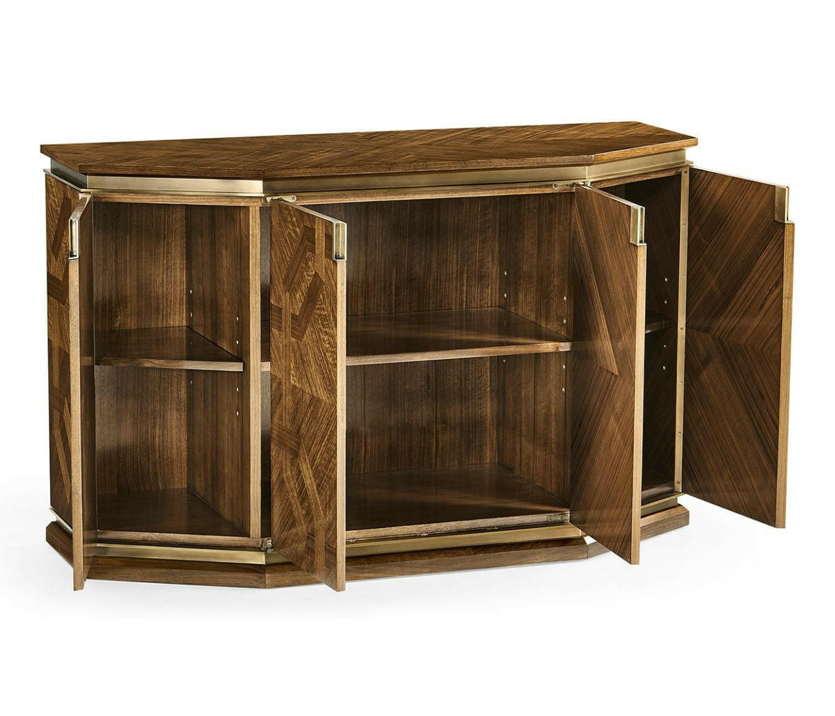 Jonathan Charles Garonne Walnut Parquetry Cabinet.