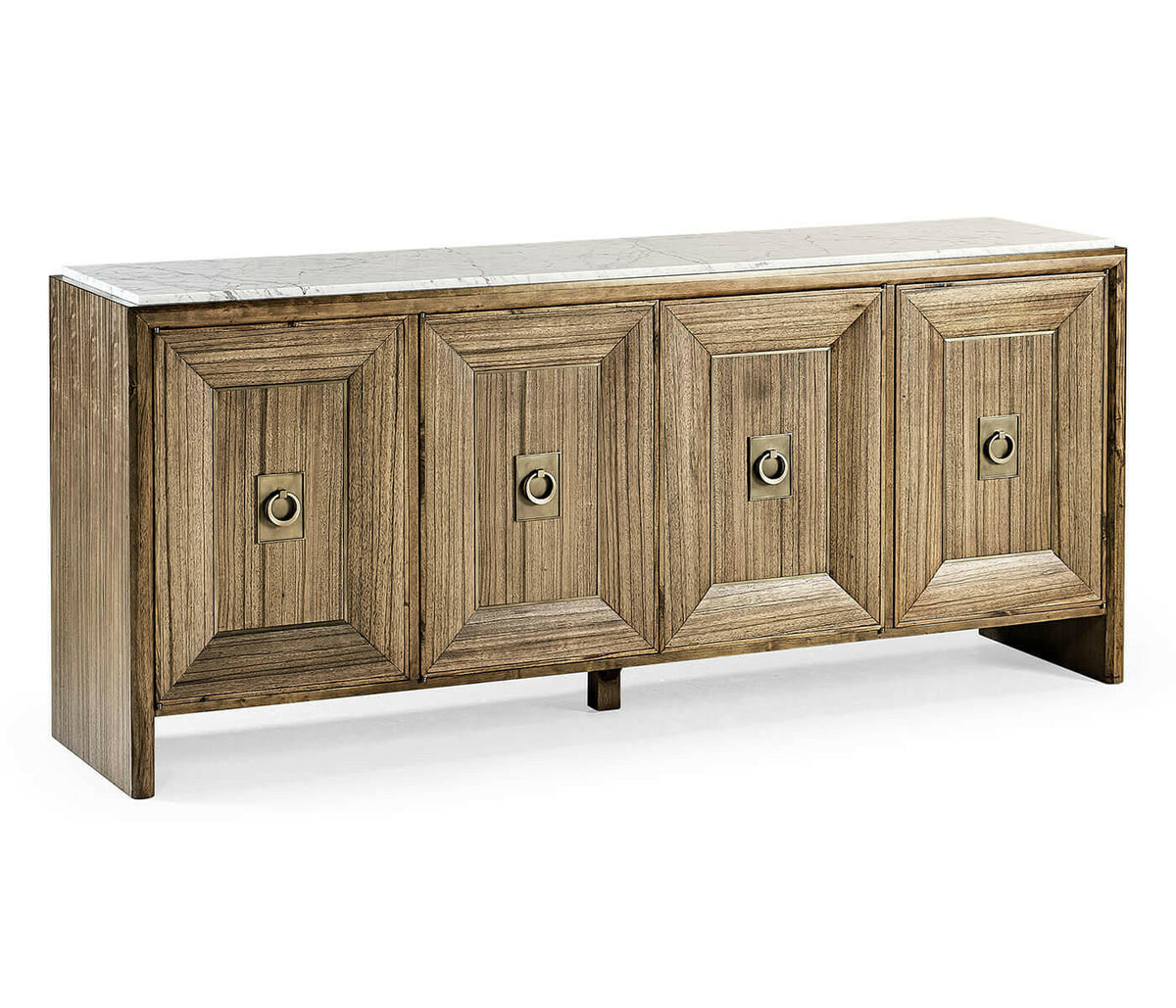 Jonathan Charles Golden Amber & Brass Buffet Calacatta Marble.