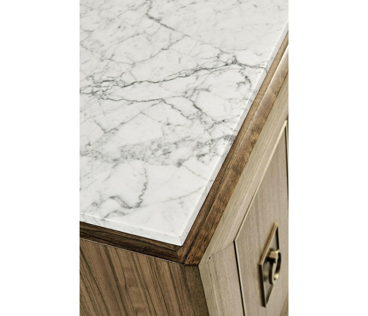 Jonathan Charles Golden Amber & Brass Buffet Calacatta Marble.